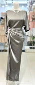 Women Elegant Satin Wrap Tie Dresses
